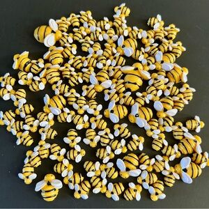 40 pcs Resin Honey Bee Bumblebees Insect Flatback Charms Cabochons Slime